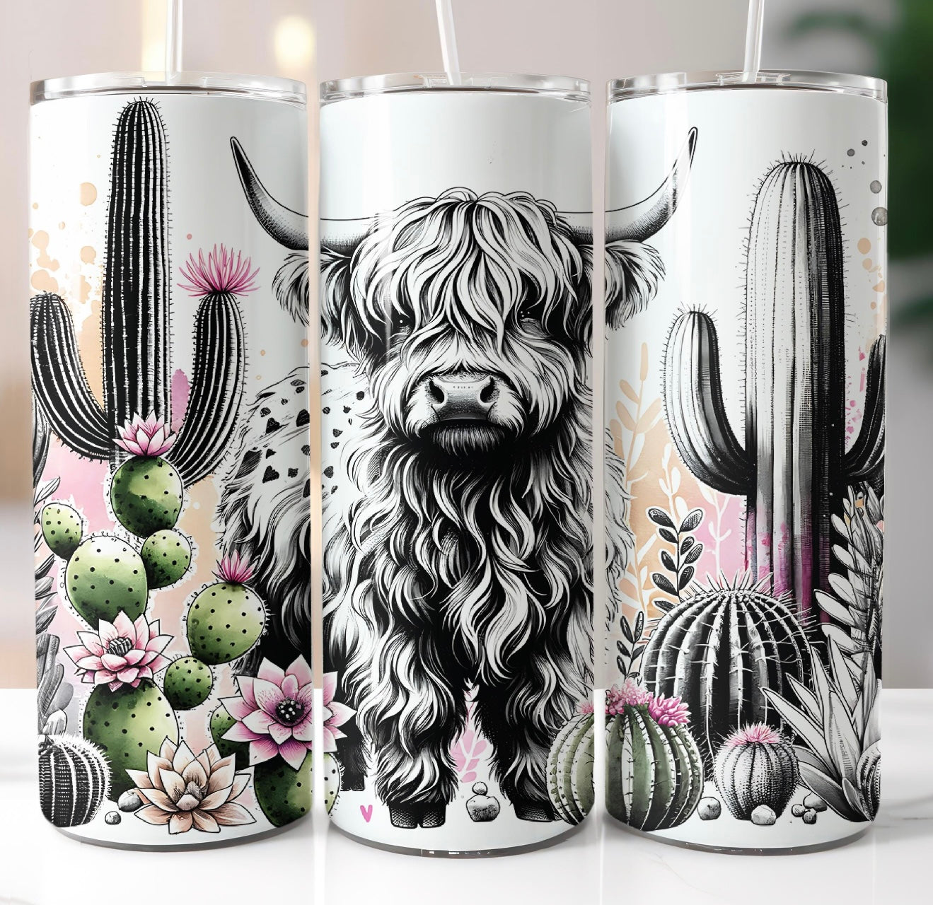 Boho Desert Highland Cow