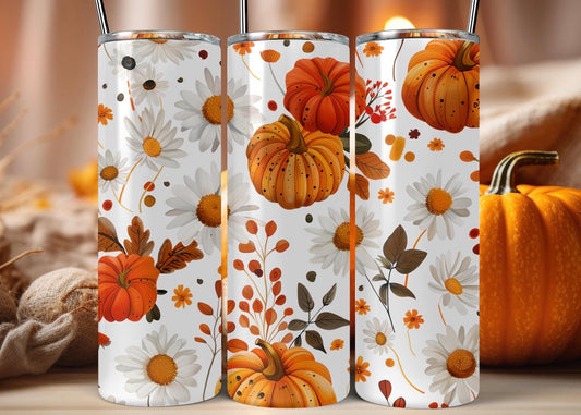 Pumpkins and Daisey Tumbler