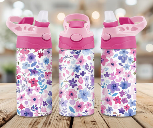 Purple Flower Kids Tumbler
