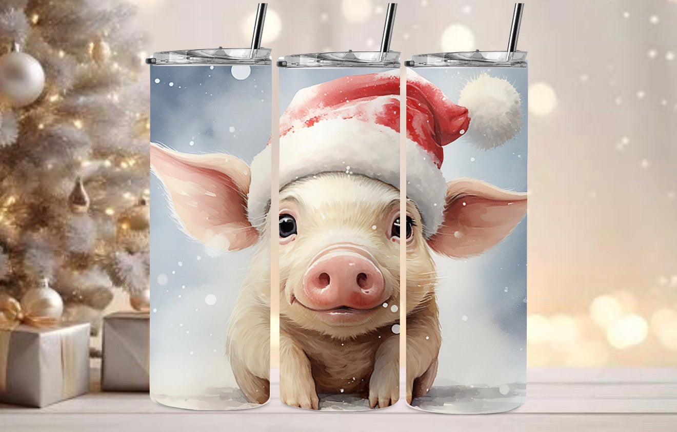 Christmas Pig Tumbler